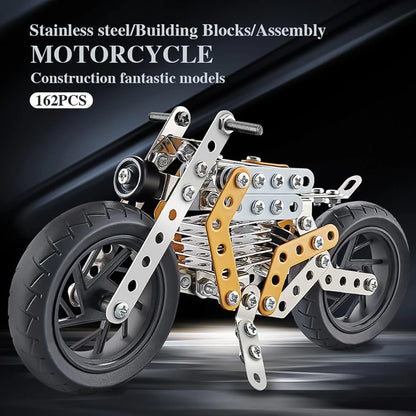 Metal Bike Building Kit – DIY STEM Construction Toy for Kids | Little Blocks
