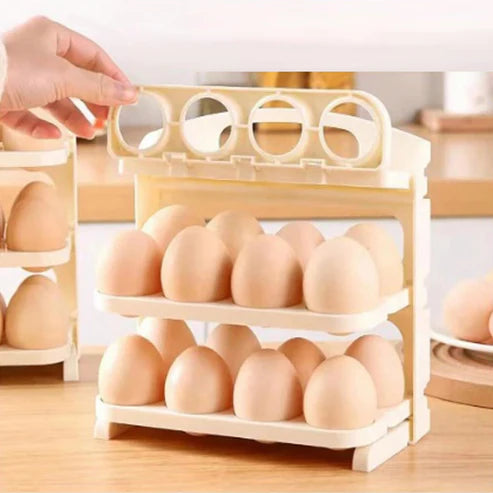 Foldable Egg Tray – 24-Grid Refrigerator Organizer | Tidy Table