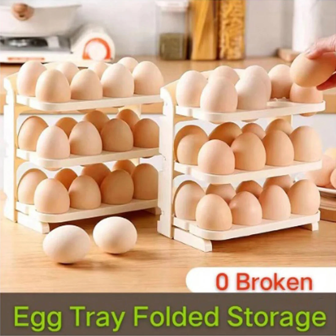Foldable Egg Tray – 24-Grid Refrigerator Organizer | Tidy Table