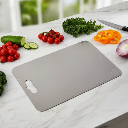 Large Stainless Steel Cutting Board – 31x20.5cm with Scale
