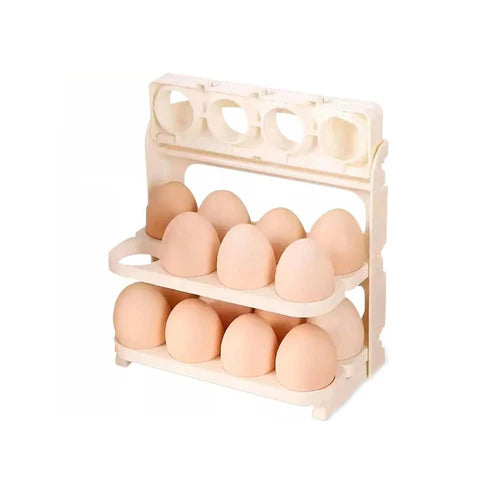 Foldable Egg Tray – 24-Grid Refrigerator Organizer | Tidy Table