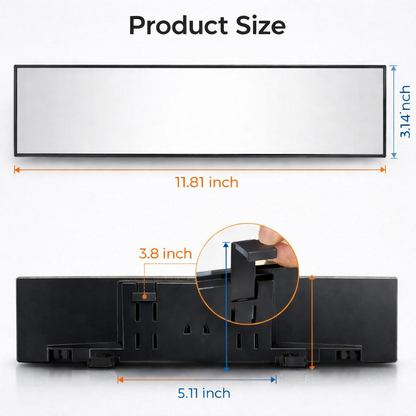 Universal Panoramic Rear View Mirror – Wide Angle View