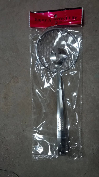 Frying Filter Spoon – 2-in-1 Stainless Steel with Clip | Quickslice